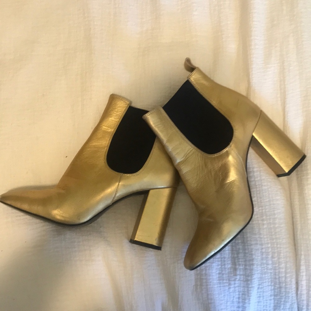 Topshop gold booties 9